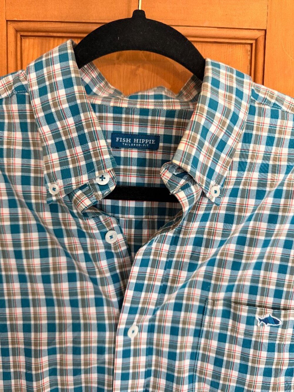 Fish Hippie Mens Tailored Fit Plaid Button Down